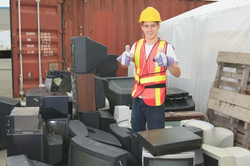 Construction site with waste containers in Hainault